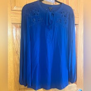 #2 TORRID 2 Womens Tunic Top Plus Size 2X Teal Long Sleeve Key Hole Crew Neck